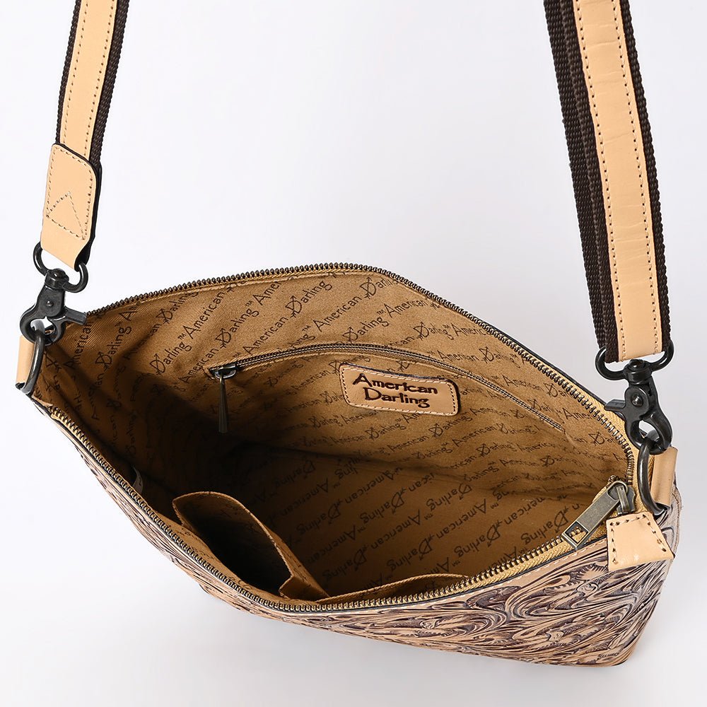 American Darling Large Crossbody Beautifully Hand Tooled Genuine Leather