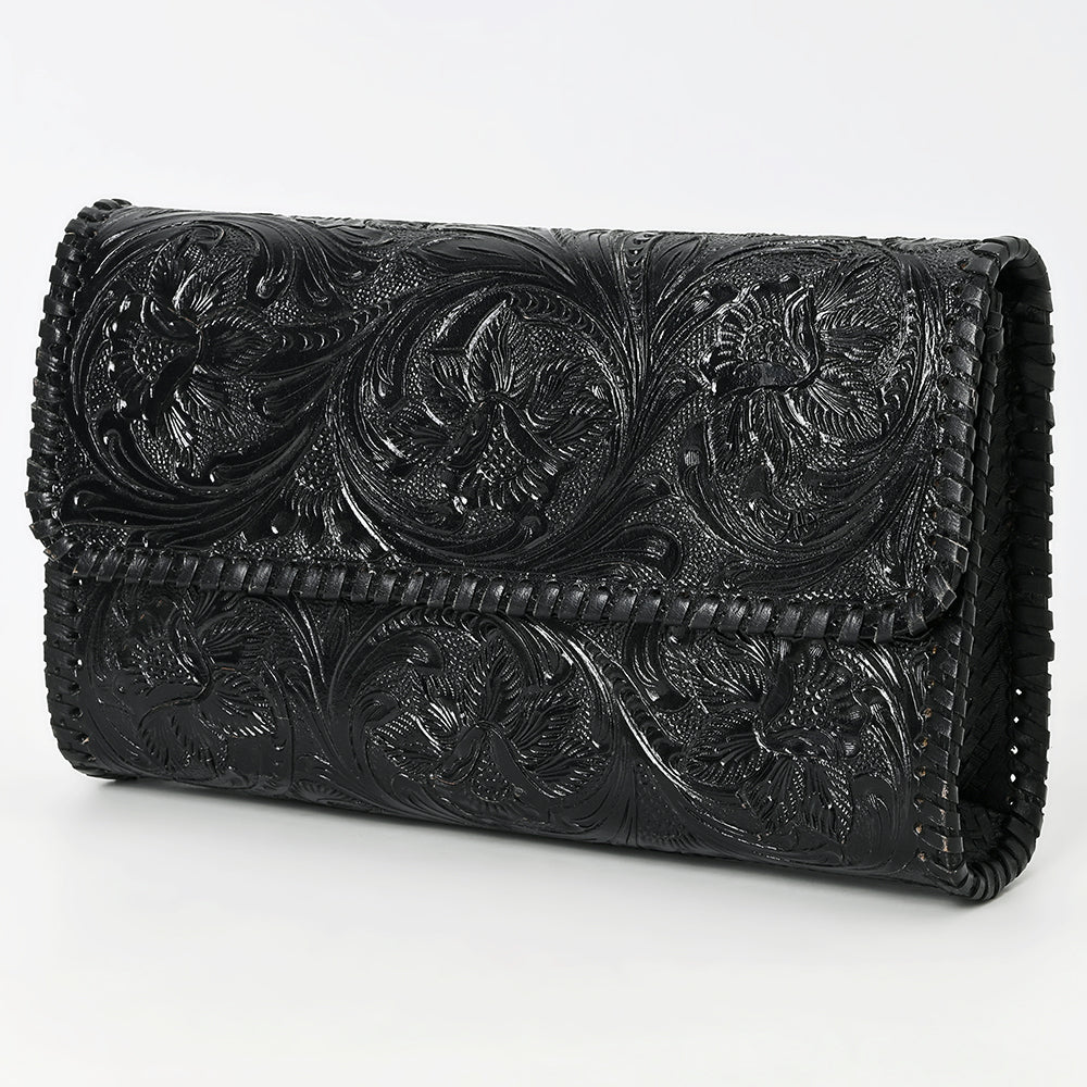 Clutch Beautifully Hand Tooled Genuine Leather