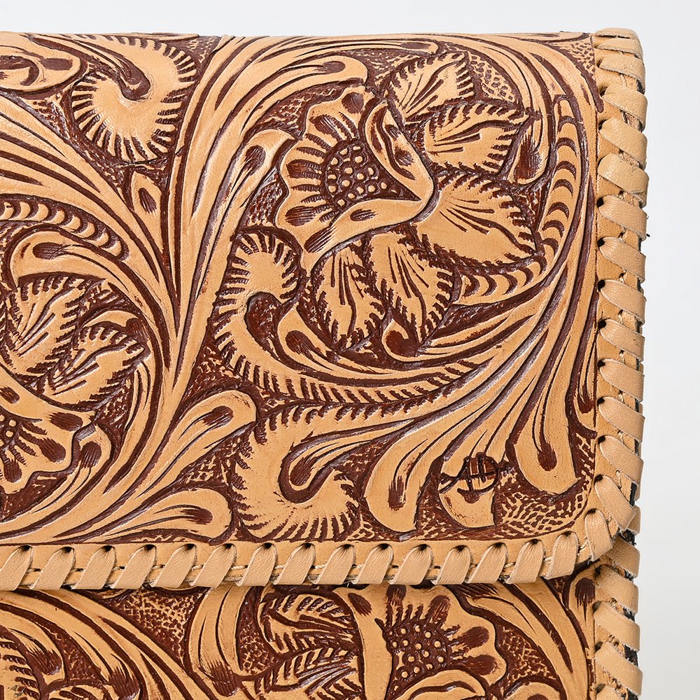 Clutch Beautifully Hand Tooled Genuine Leather
