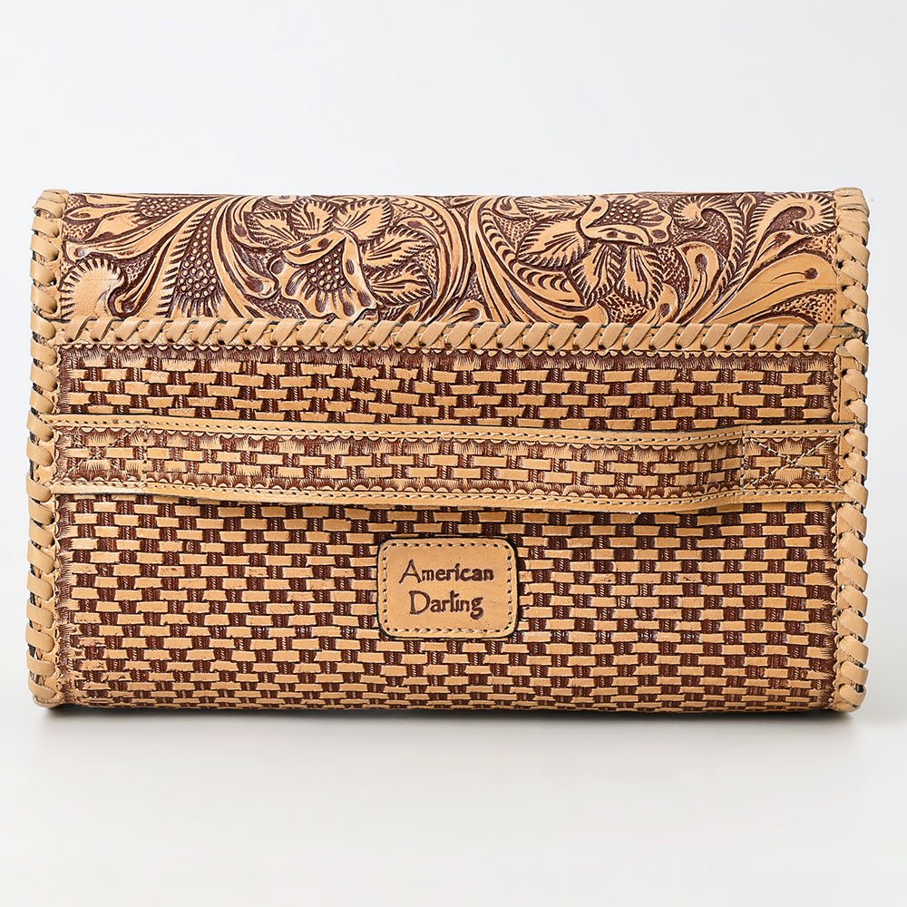 Clutch Beautifully Hand Tooled Genuine Leather