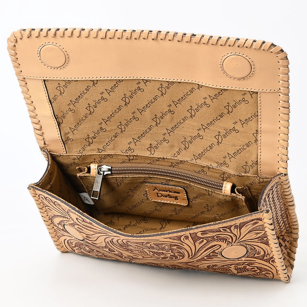 Clutch Beautifully Hand Tooled Genuine Leather