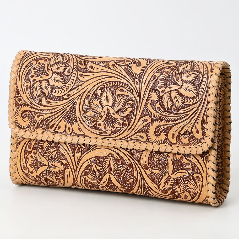 Clutch Beautifully Hand Tooled Genuine Leather
