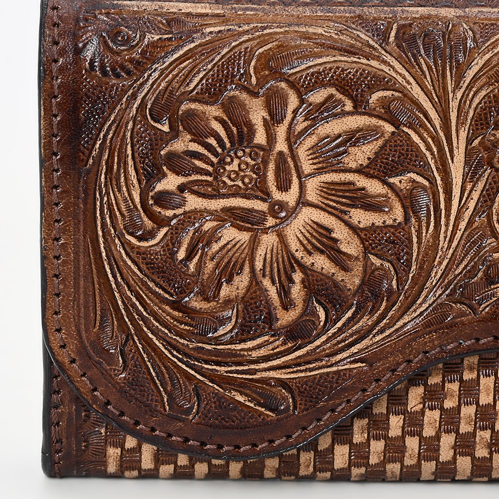 Clutch Beautifully Hand Tooled Genuine Leather