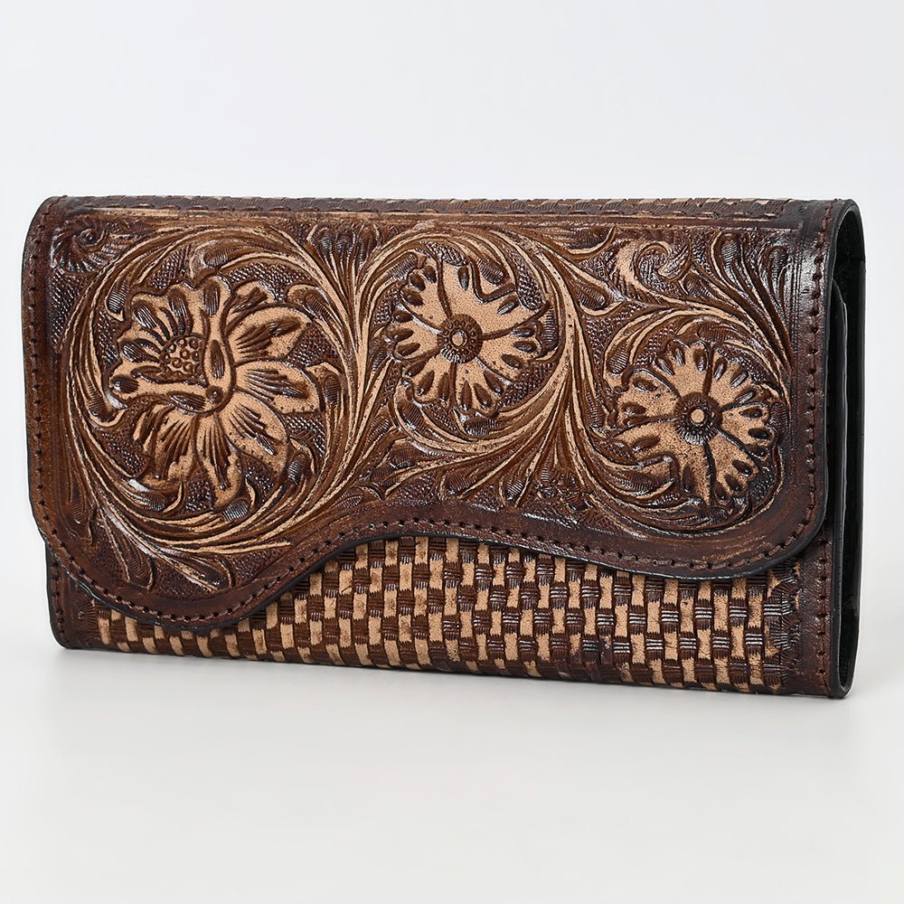 Clutch Beautifully Hand Tooled Genuine Leather
