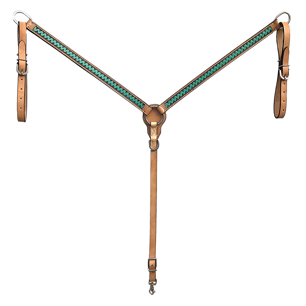 BAR H EQUINE Western Handtooled Leather Horse Headstall & Breast Collar Set | Tack