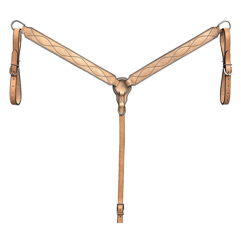 BAR H EQUINE Western Handtooled Leather Horse Headstall & Breast Collar Set | Tack
