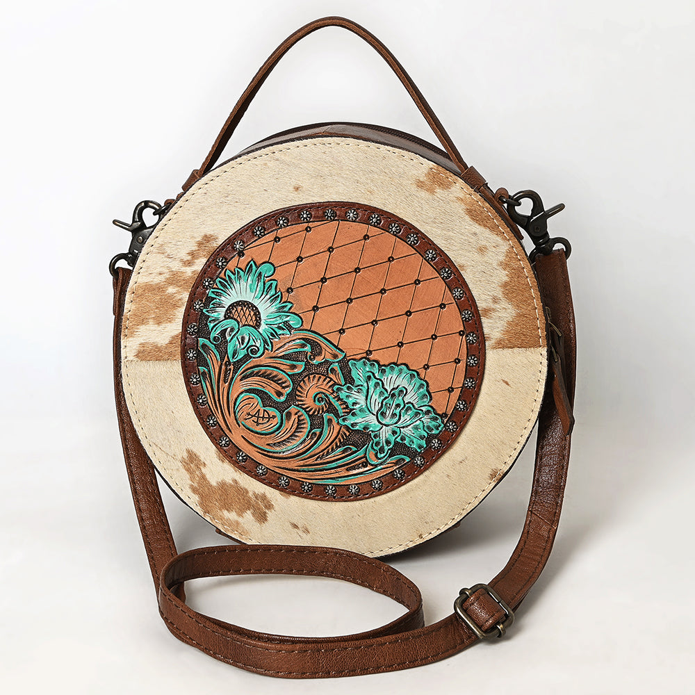 American Darling Canteen Hand Tooled Hair-On Genuine Leather