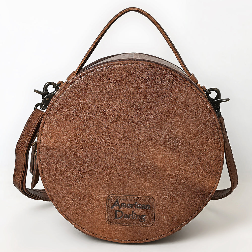American Darling Canteen Hand Tooled Hair-On Genuine Leather
