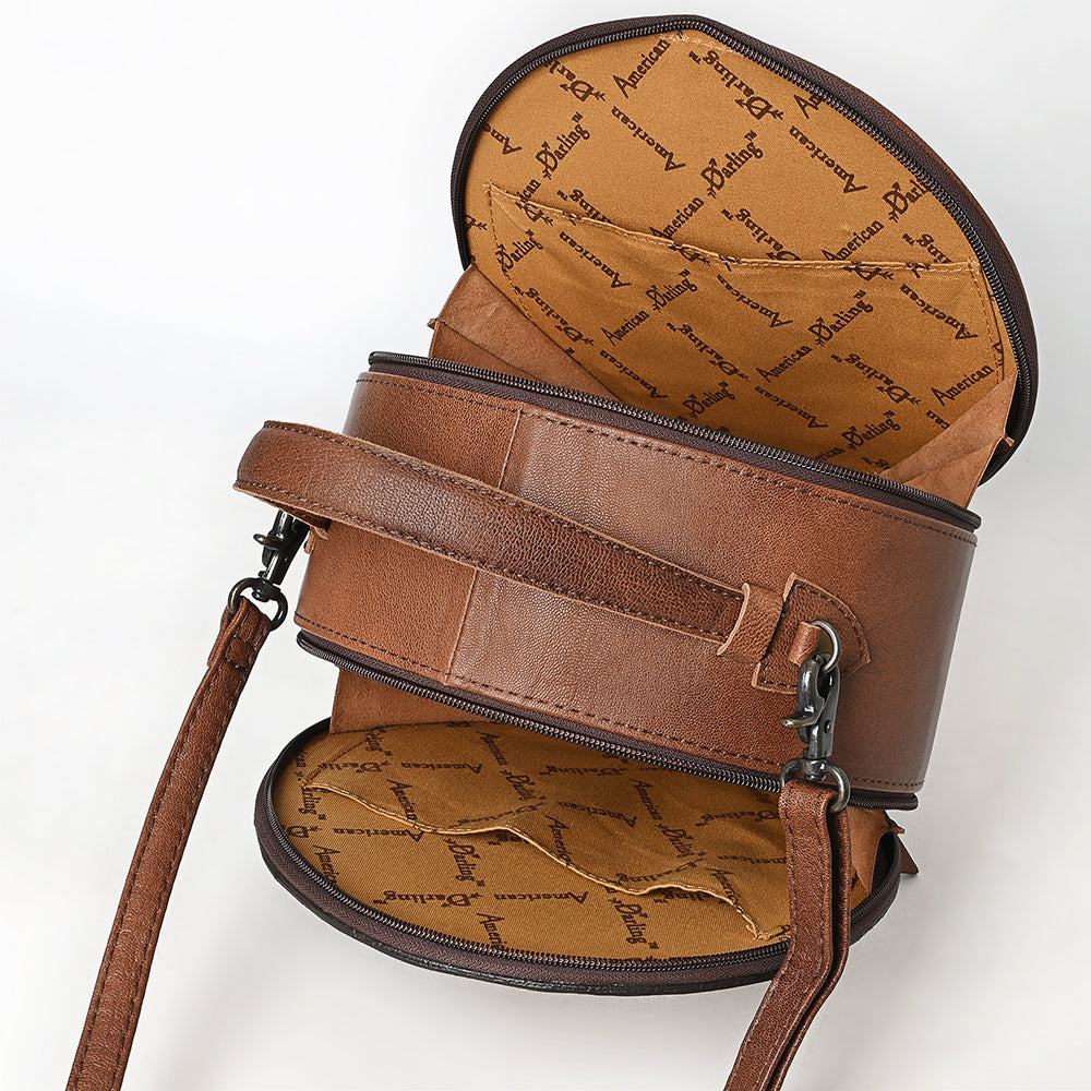 American Darling Canteen Hand Tooled Hair-On Genuine Leather