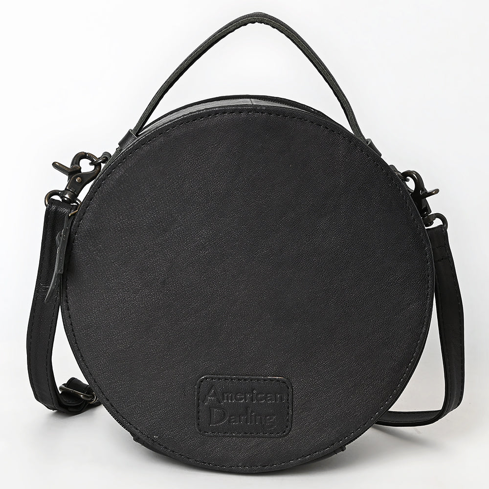 American Darling Canteen Hand Tooled Hair-On Genuine Leather