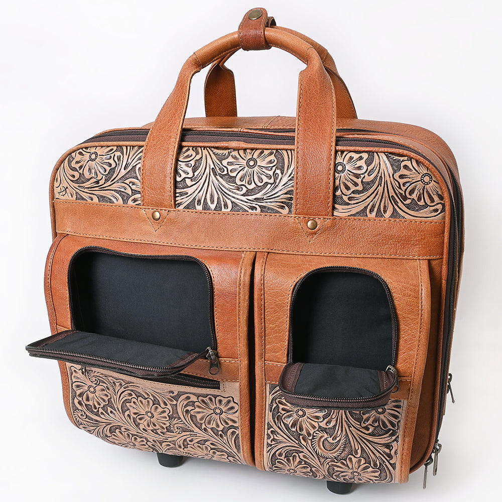 American Darling Travel Case Beautifully Hand Tooled Genuine Leather