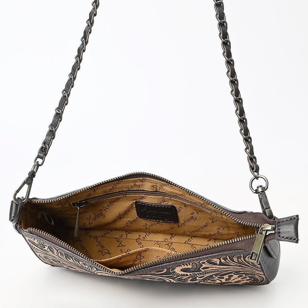 American Darling Small Crossbody Beautifully Hand Tooled Genuine Leather