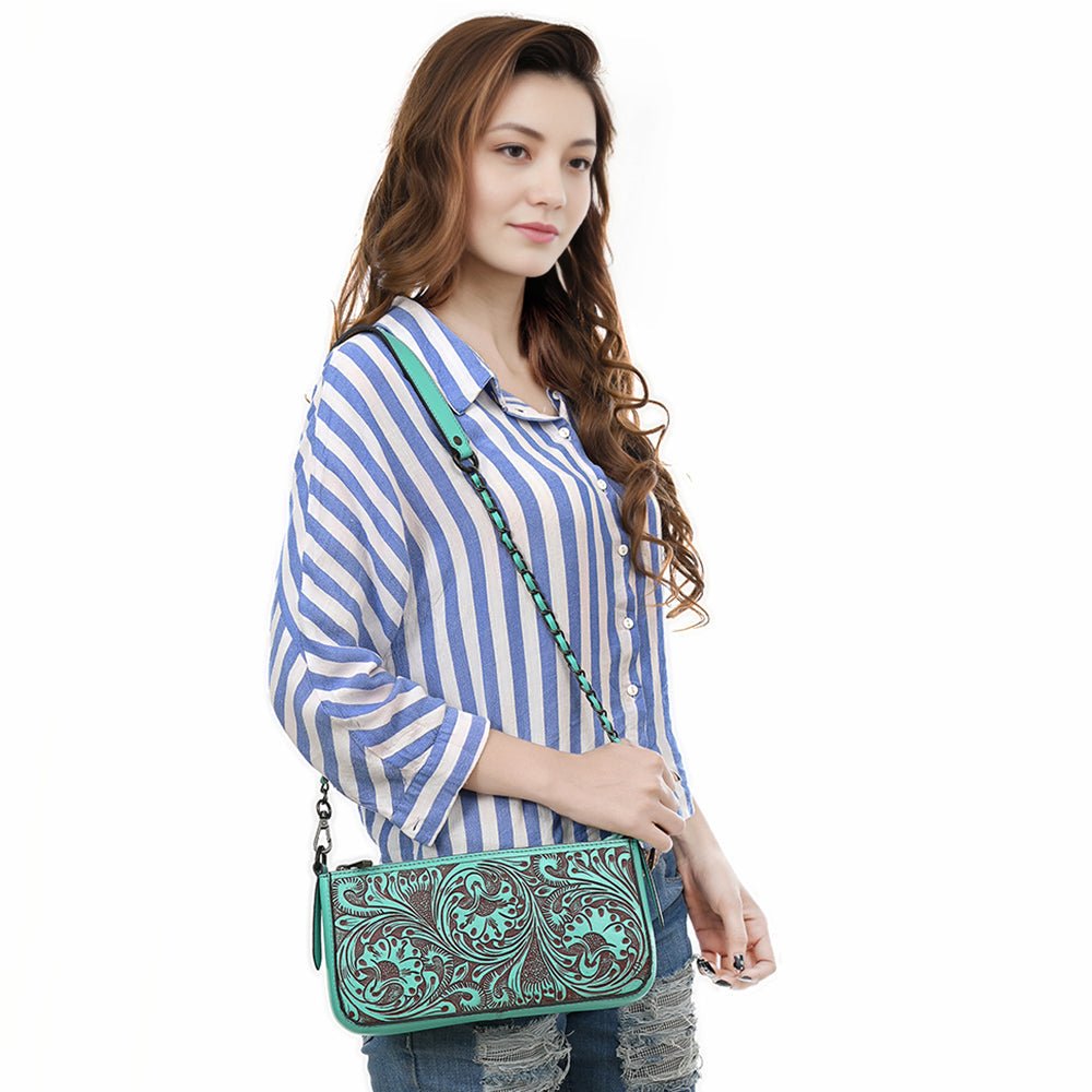 American Darling Small Crossbody Beautifully Hand Tooled Genuine Leather