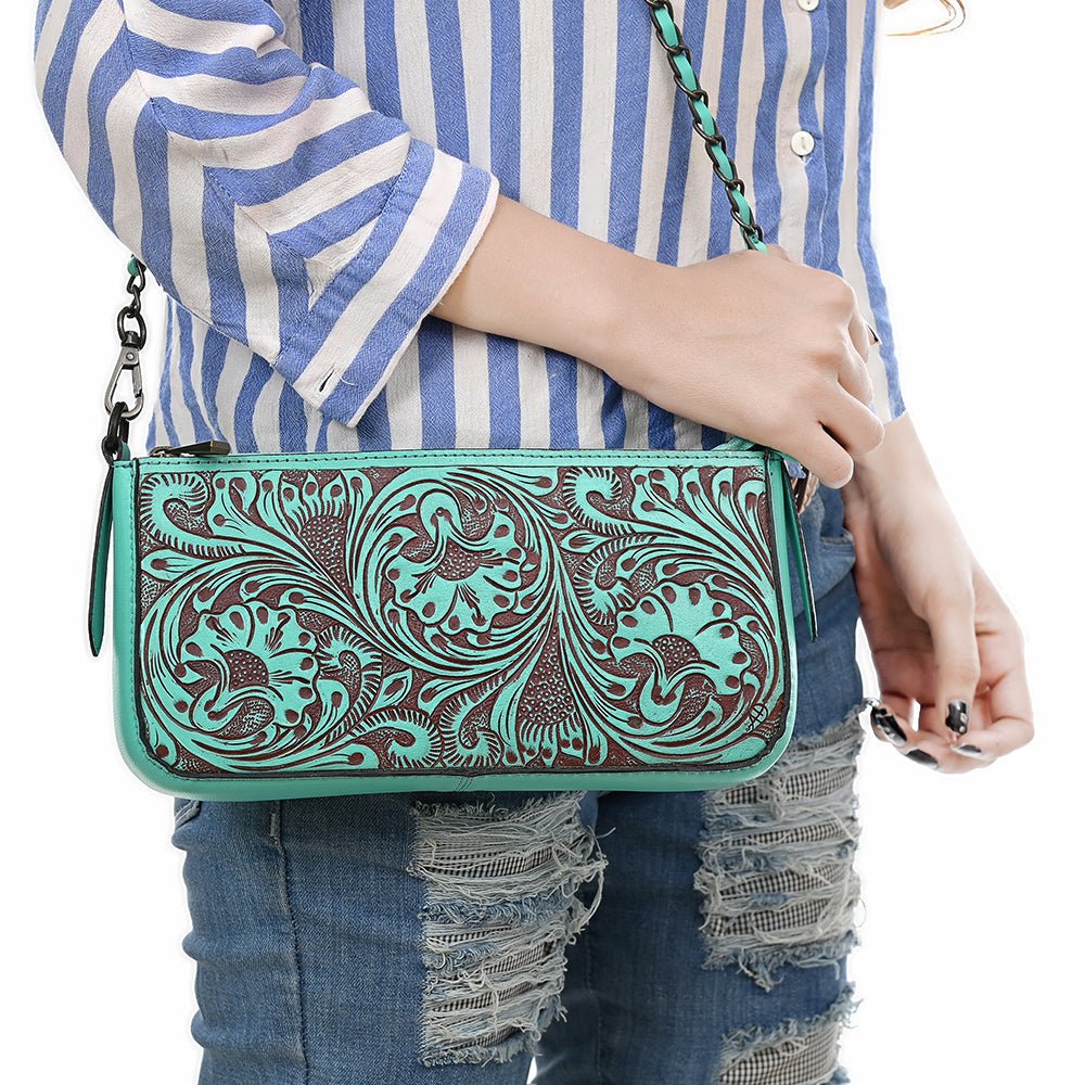 American Darling Small Crossbody Beautifully Hand Tooled Genuine Leather