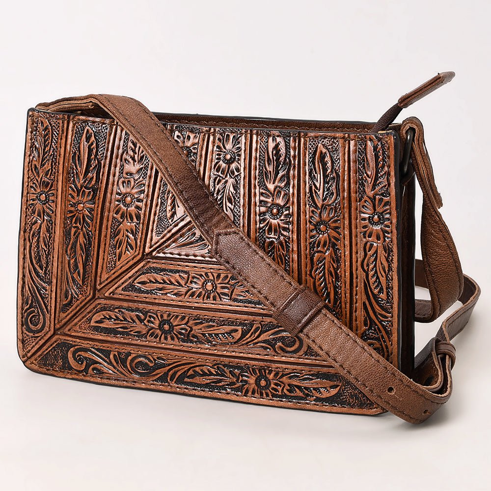 American Darling Hand-Tooled Leather Crossbody Bag