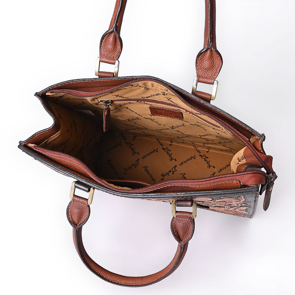 American Darling Hand Tooled Genuine Leather Tote Bag | Western Travel Bags College