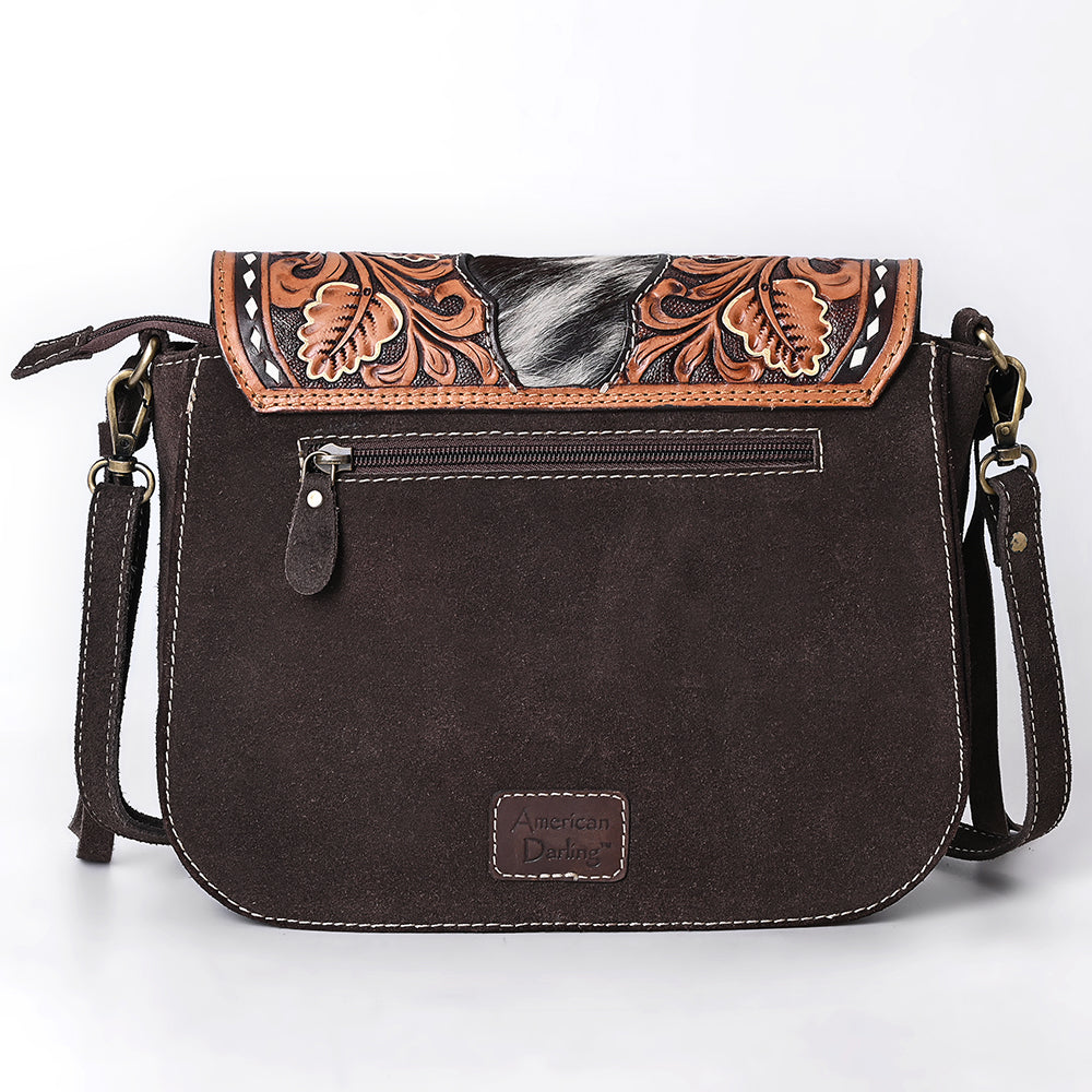 American Darling Crossbody Hand Tooled Suede Genuine Western Leather