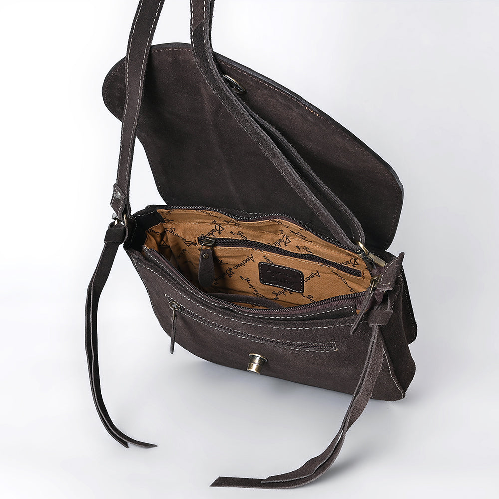 American Darling Crossbody Hand Tooled Suede Genuine Western Leather