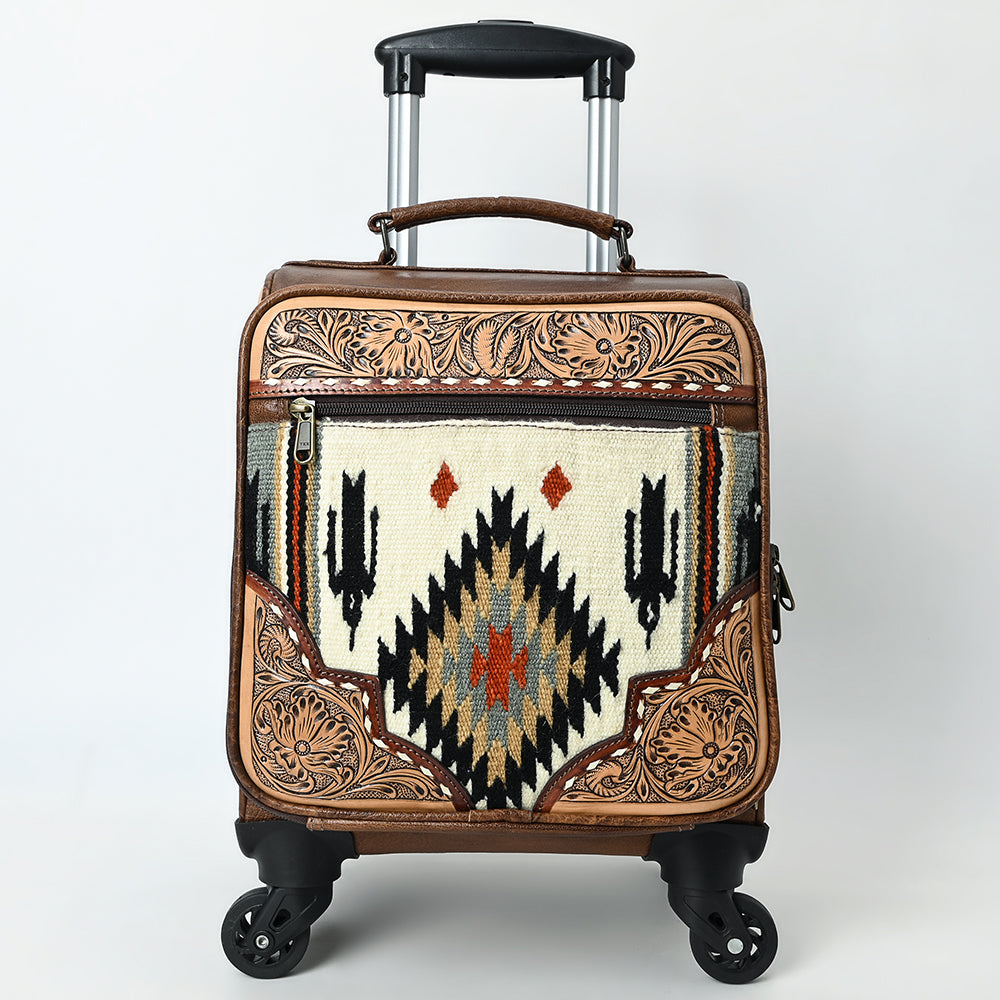American Darling Travel Case Beautifully Hand Tooled Saddle Blanket Genuine Leather