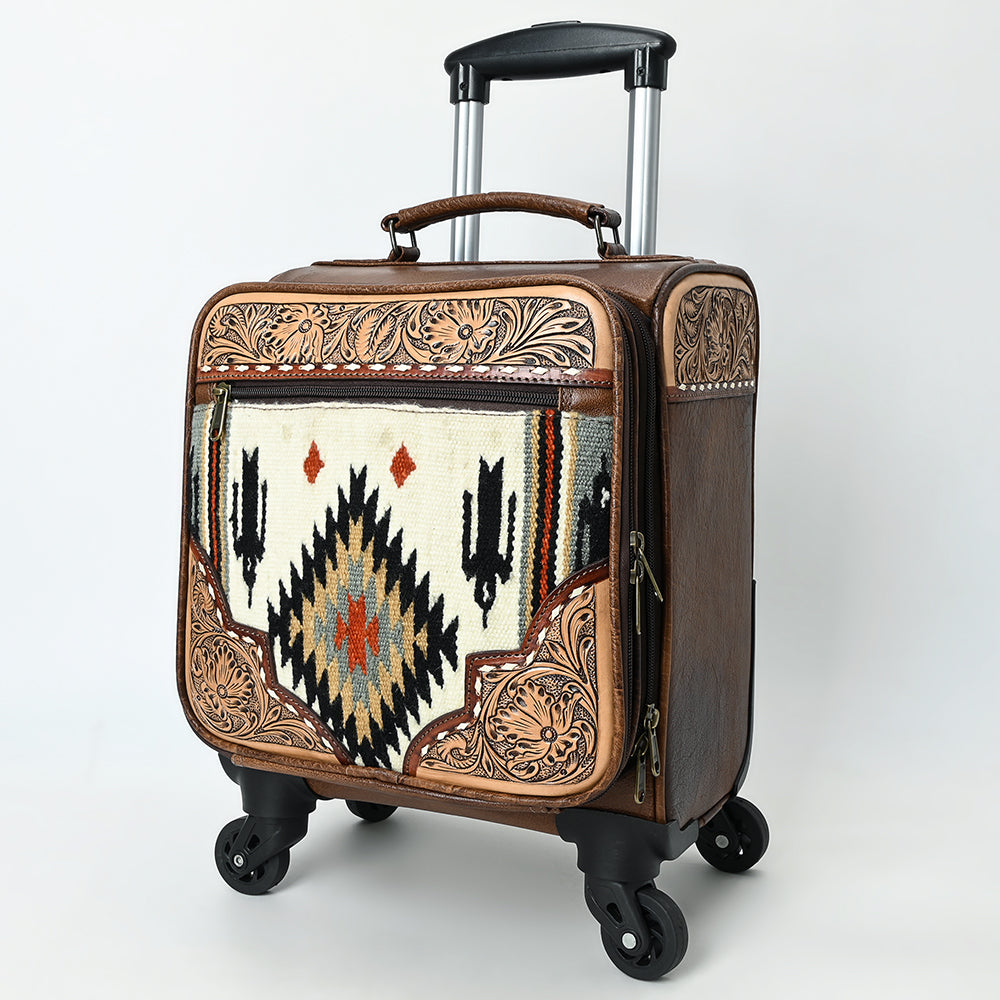 American Darling Travel Case Beautifully Hand Tooled Saddle Blanket Genuine Leather