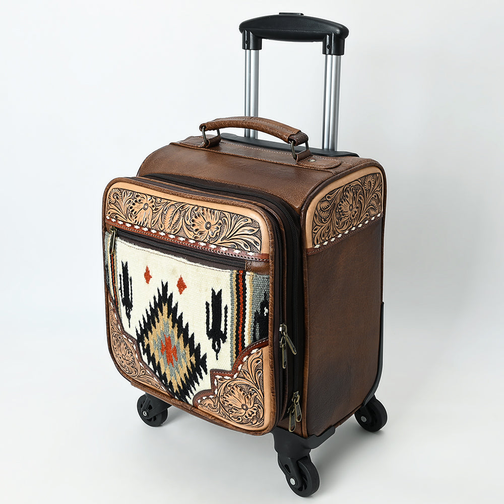 American Darling Travel Case Beautifully Hand Tooled Saddle Blanket Genuine Leather