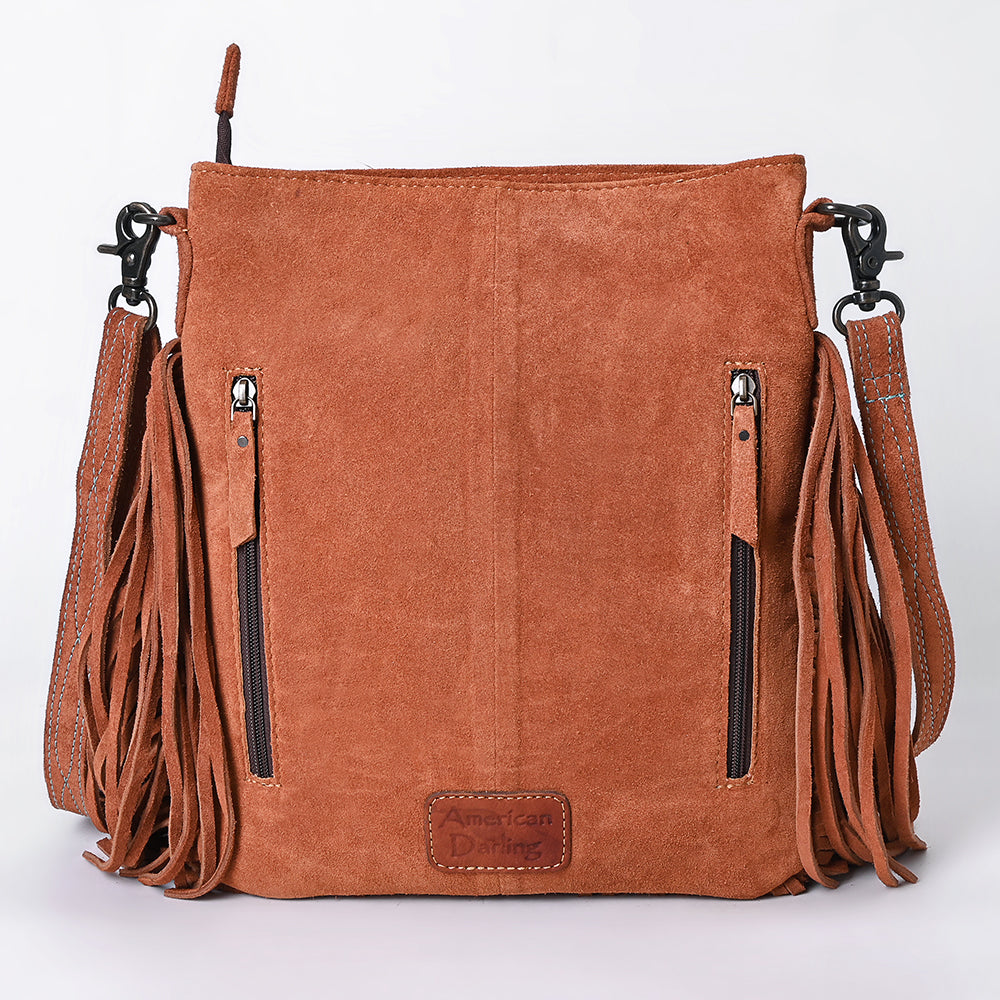 American Darling Crossbody Hand Tooled Suede Genuine Western Leather