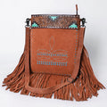 American Darling Crossbody Hand Tooled Suede Genuine Western Leather
