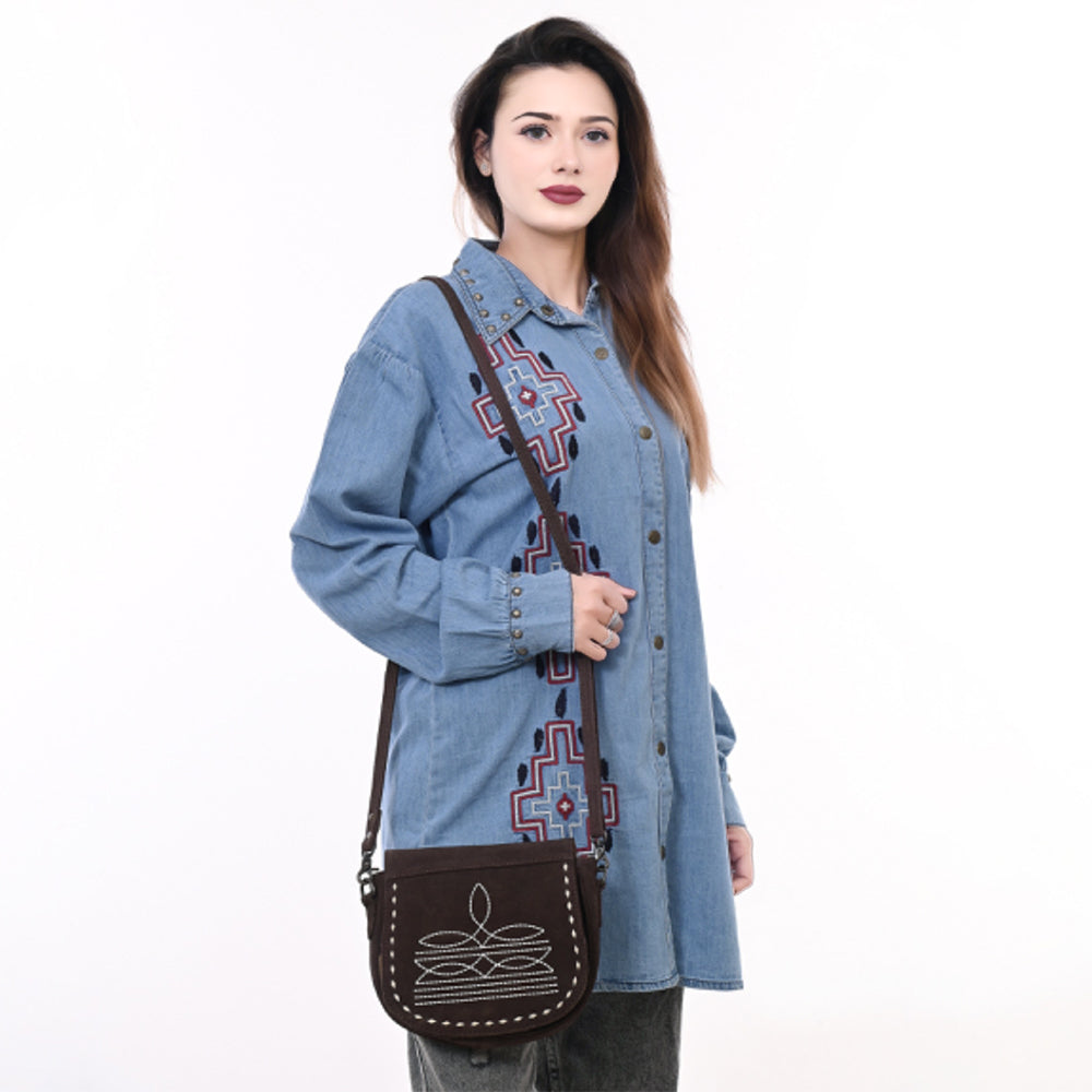 American Darling Crossbody Suede Genuine Western Leather