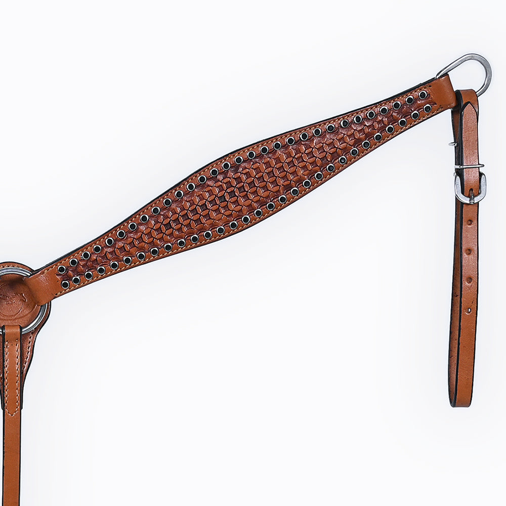 COMFYTACK Western Horse Headstall Breast Collar Set American Leather Tan