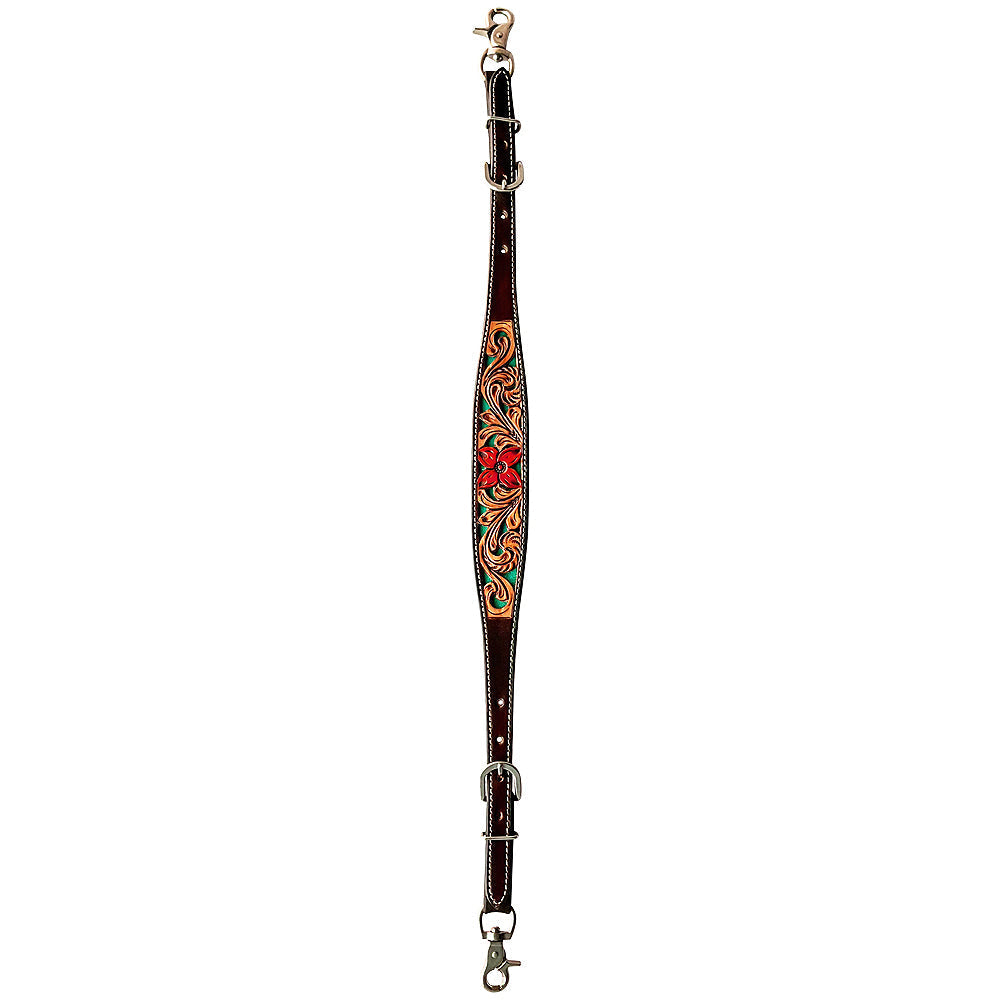 Bar H Equine American Leather Horse Saddle Tack One Ear Headstall | Breast Collar | Browband Headstall | Wither Strap | Tack Set for Horses Tropical Turquoise Curved Collection