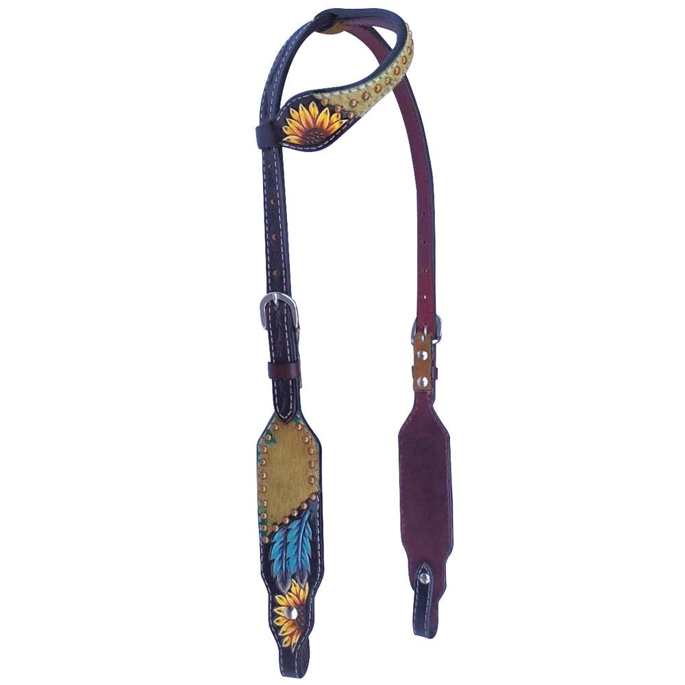 Bar H Equine American Leather Horse Saddle Tack One Ear Headstall | Breast Collar | Browband Headstall | Wither Strap | Tack Set for Horses BER118