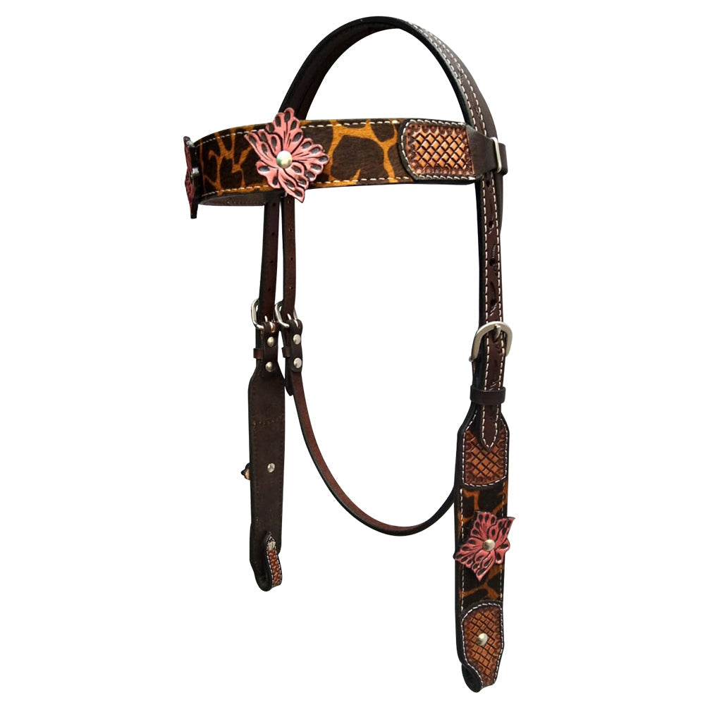 Bar H Equine Premium Hand Tooled Leather Wither Strap Breast Collar Stainless Steel Hardware Brown