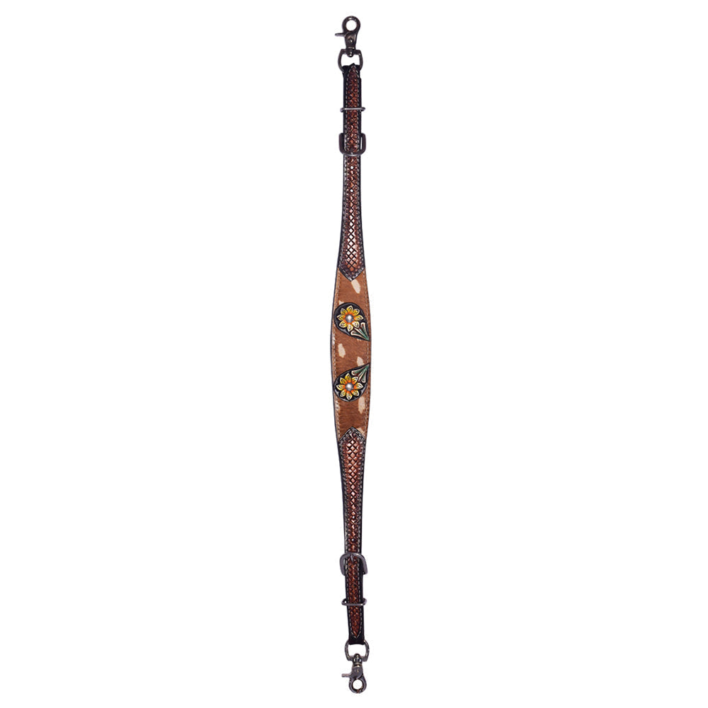 Bar H Equine Premium Hand Tooled Leather Stainless Steel Hardware Breast Collar Brown