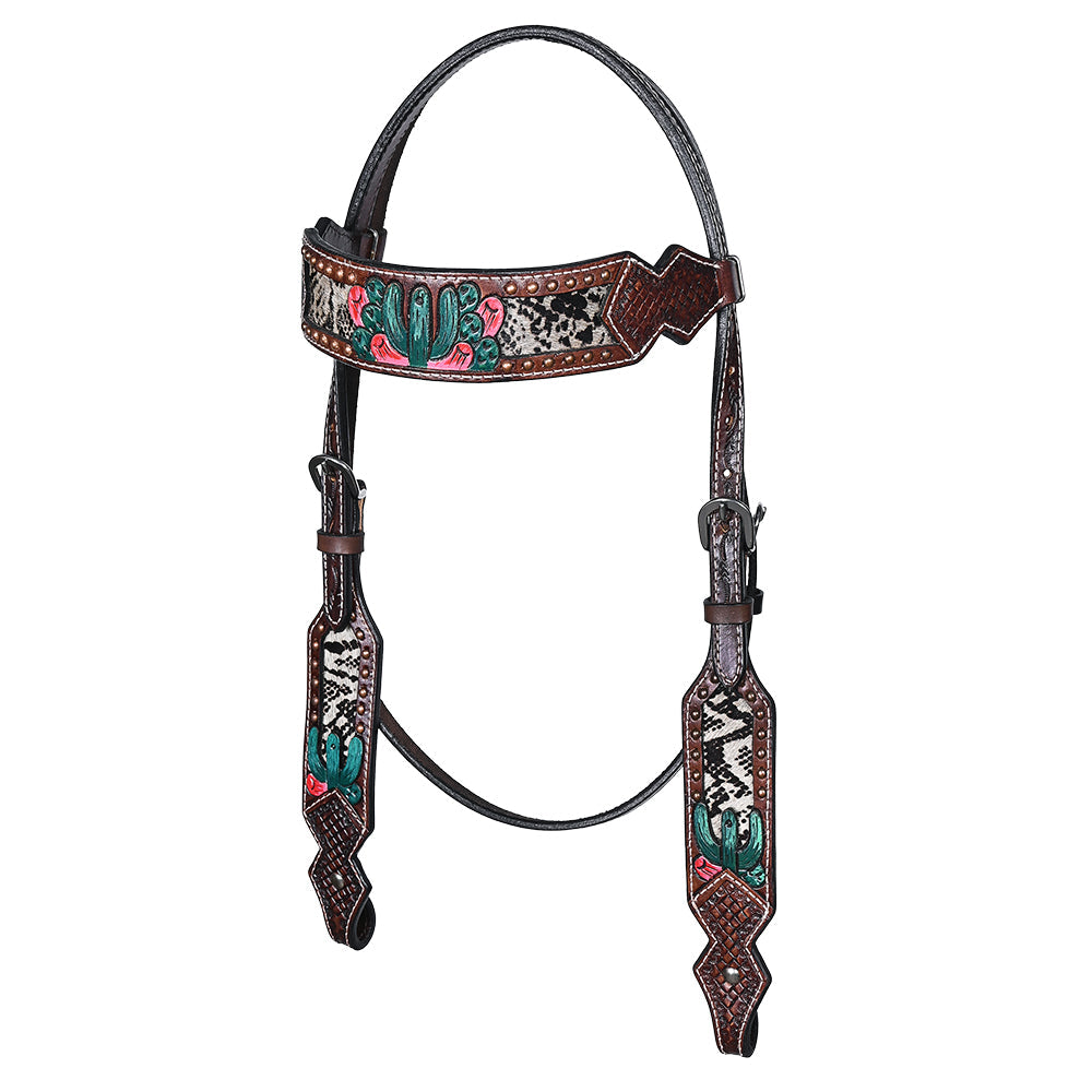 Bar H Equine American Leather Horse Saddle Tack One Ear Headstall Breast Collar Browband Wither Strap Set