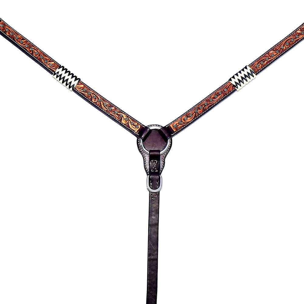 Bar H Equine American Leather Horse Saddle Tack One Ear Headstall | Breast Collar | Browband Headstall | Wither Strap | Tack Set BER213