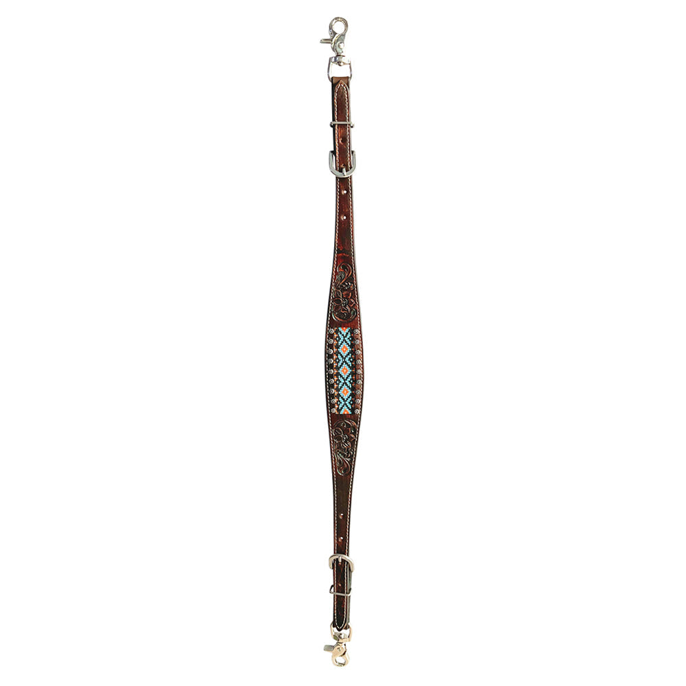 Bar H Equine American Leather Horse Saddle Tack One Ear Headstall | Breast Collar Browband Wither Strap Set BER229