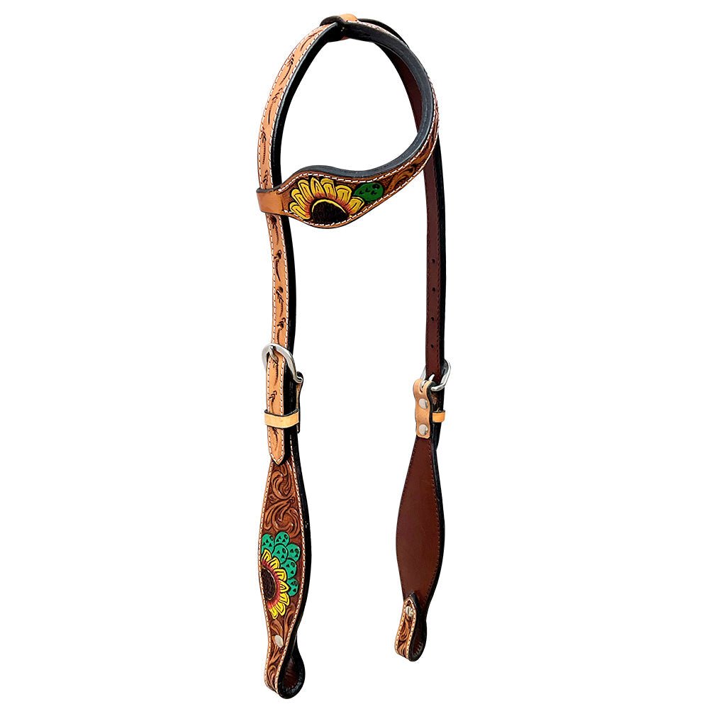 Bar H Equine Genuine Western American Leather Horse Premium Headstall & Breast Collar Set