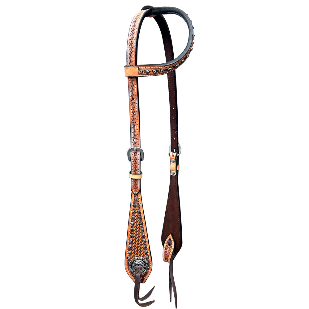 Bar H Equine American Leather Horse Saddle Tack One Ear Headstall | Breast Collar | Browband Headstall | Wither Strap | Tack Set BER260