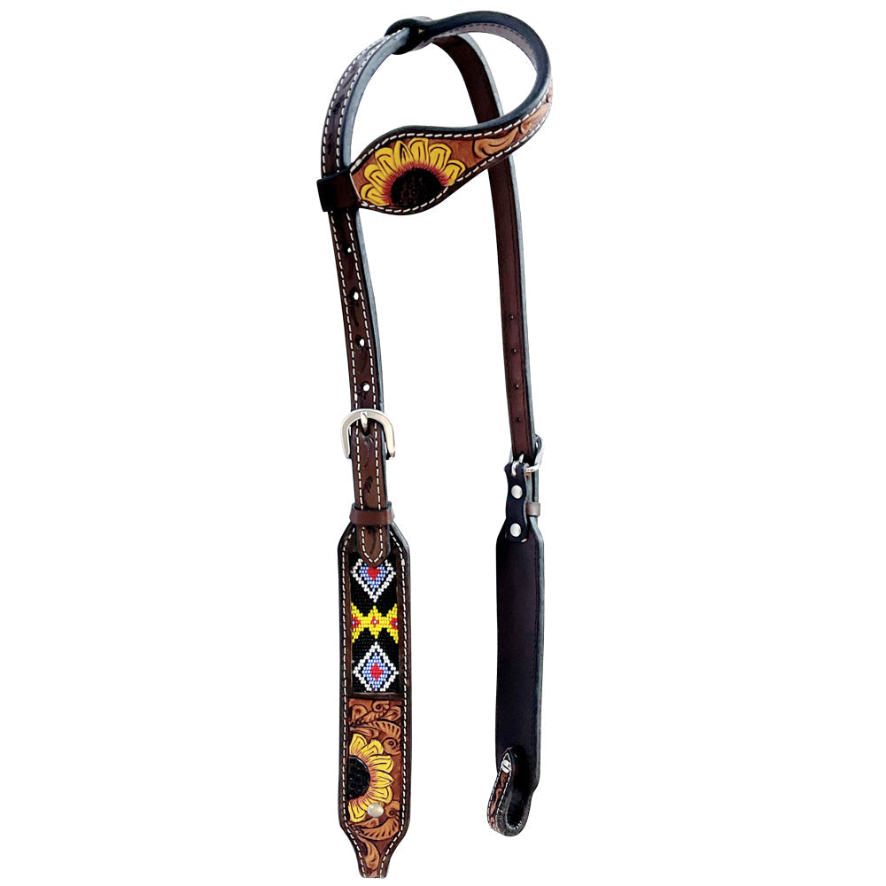 Bar H Equine American Leather Horse Saddle Tack One Ear Headstall | Breast Collar | Browband Headstall | Wither Strap | Tack Set BER261