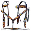 Bar H Equine American Leather Horse Saddle Tack One Ear Headstall | Breast Collar | Browband Headstall | Wither Strap | Tack Set BER261
