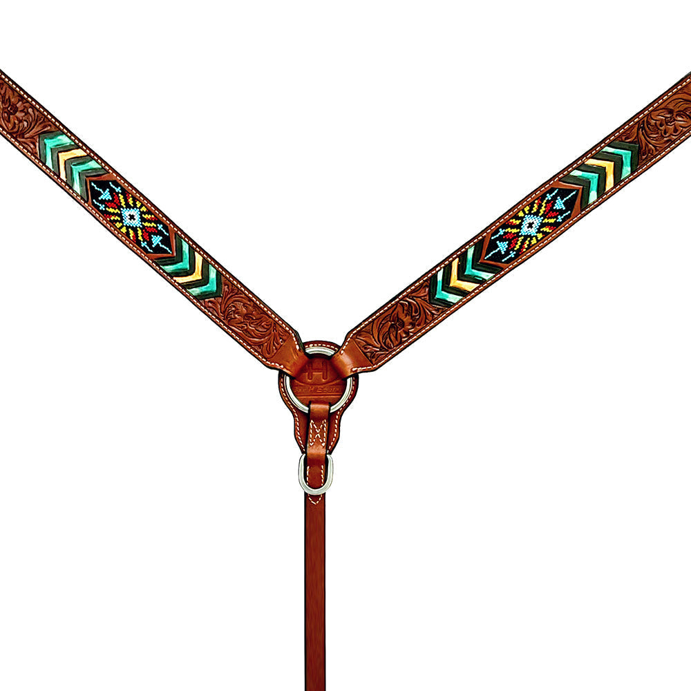 Bar H Equine American Leather Horse Saddle Tack One Ear Headstall | Breast Collar | Browband Headstall | Wither Strap | Tack Set BER262
