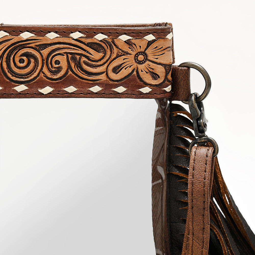 American Darling Clear Bag Hand Tooled Genuine Leather
