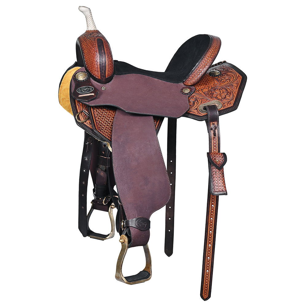 Comfytack Western Saddle Leather Trail Horse Tack Set Brown | Western Saddle | Saddle for Horses | Horse  Tack Set