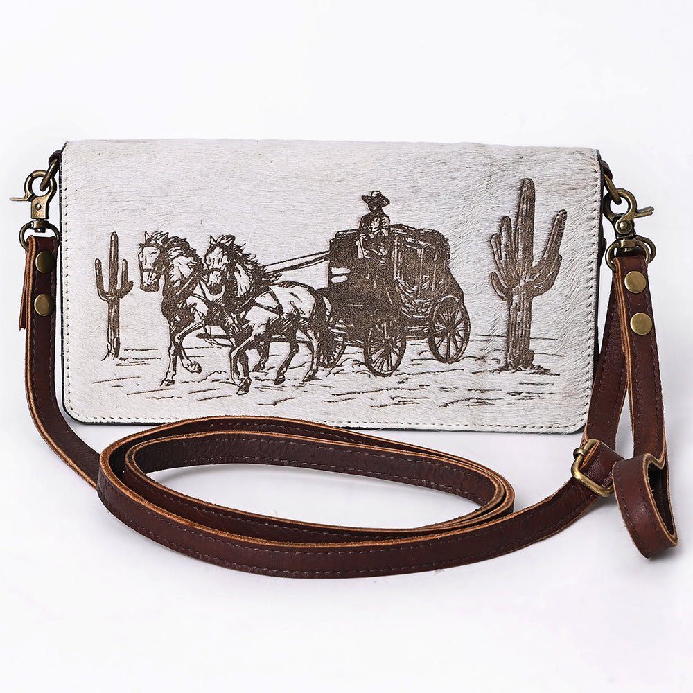 American Darling Organiser Hair-On Hand Tooled Genuine Leather