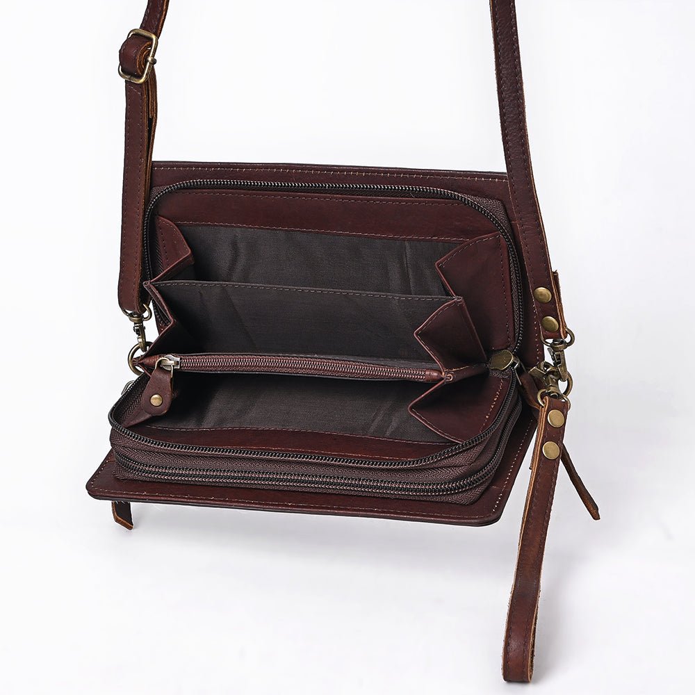 American Darling Organiser Hair-On Hand Tooled Genuine Leather