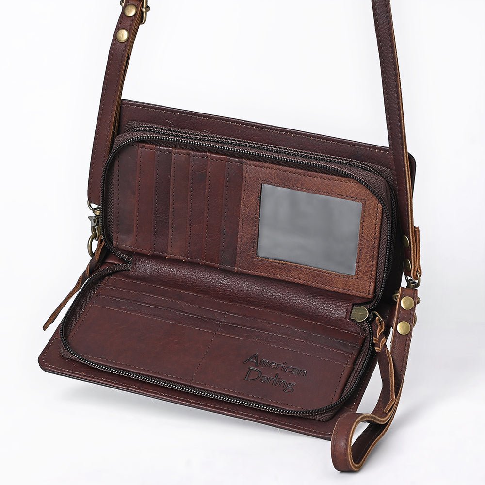 American Darling Organiser Hair-On Hand Tooled Genuine Leather