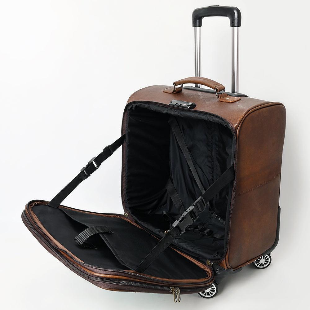 American Darling Travel Case Hand Tooled Crocodile embossed Genuine Leather