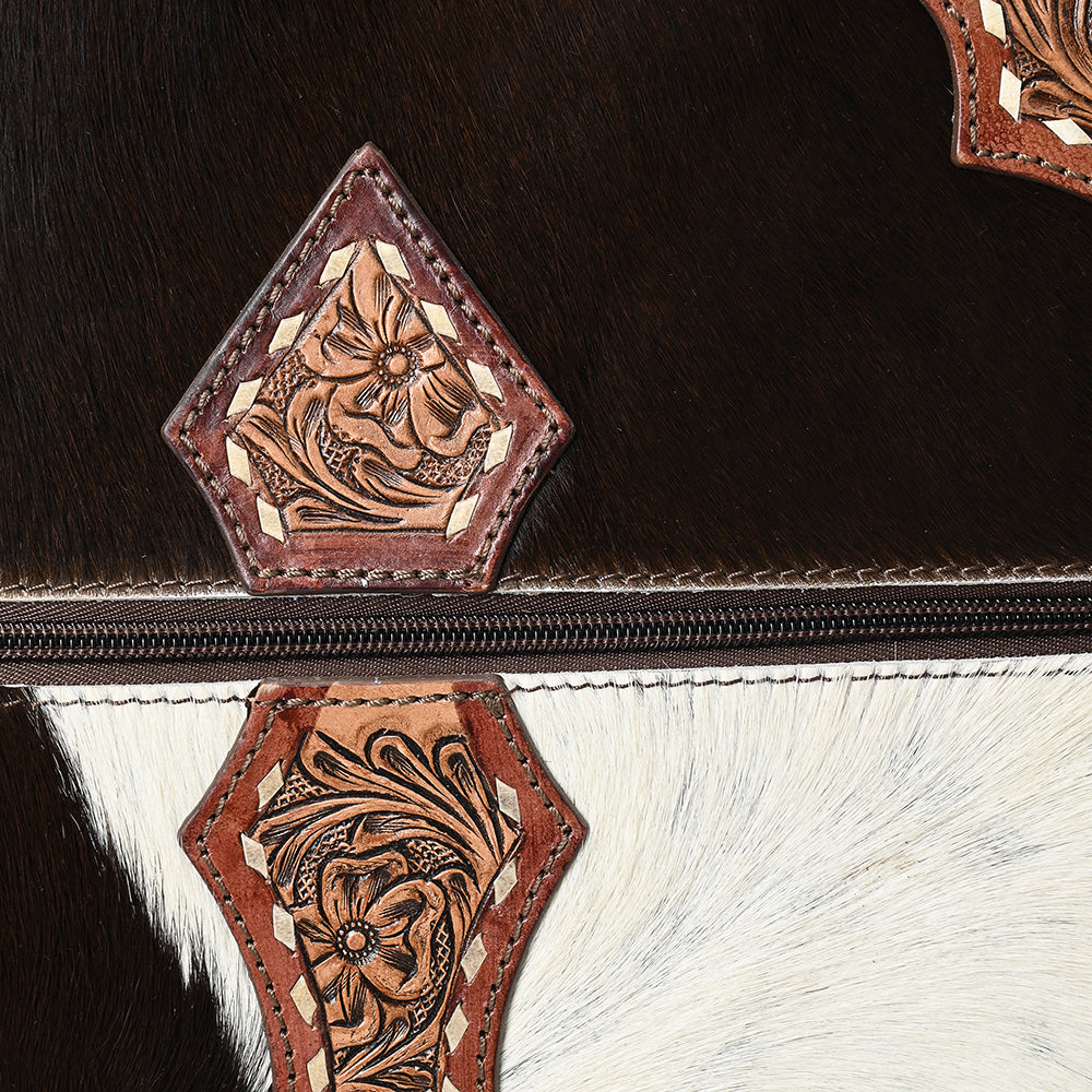 Hand Tooled Hair-On Genuine Leather