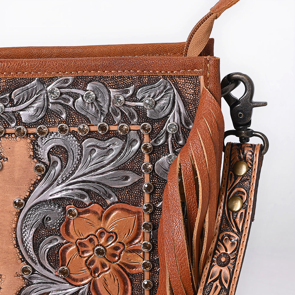 American Darling Crossbody Hand Tooled Genuine Leather