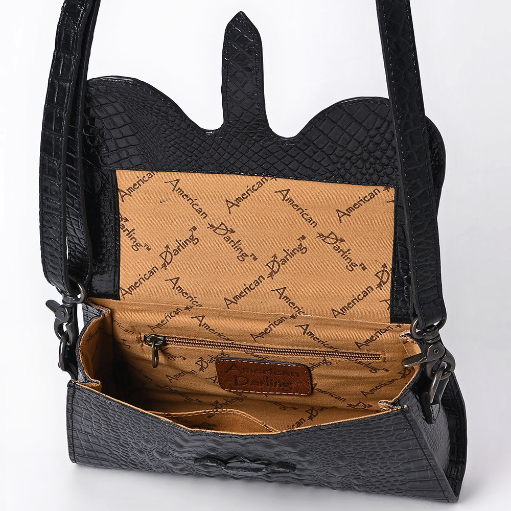 American Darling Crossbody Crocodile Embossed Genuine Leather